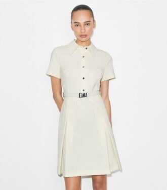 Short-Sleeve Pleated Golf Dress