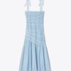 Shoulder Tie Smocked Viscose Dress Shoulder Tie Smocked Viscose Dress