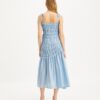 Shoulder Tie Smocked Viscose Dress Shoulder Tie Smocked Viscose Dress
