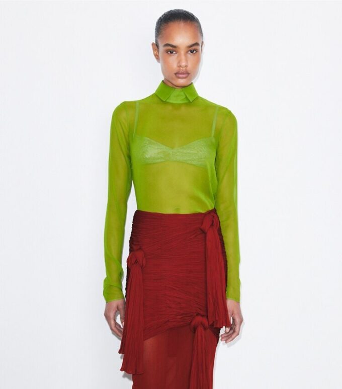 Silk Collared Top Silk Collared Top
