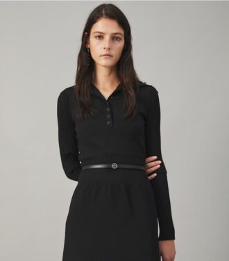 Skinny Embellished Logo Belt
