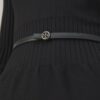 Skinny Embellished Logo Belt