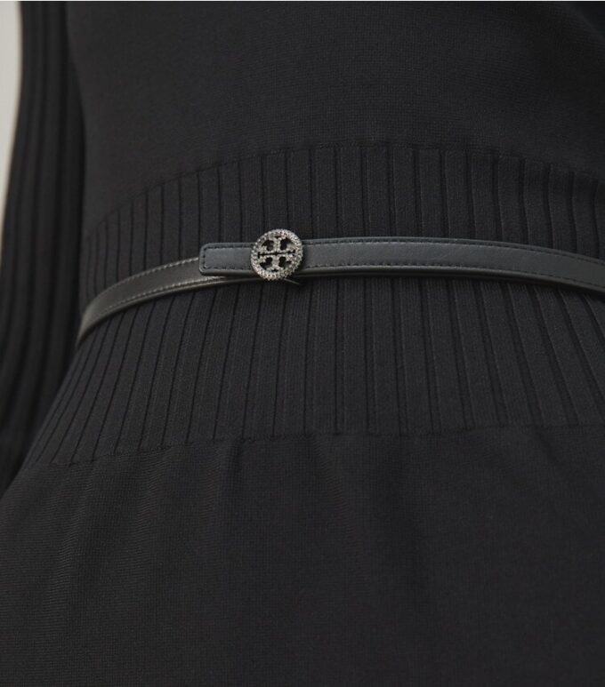 Skinny Embellished Logo Belt