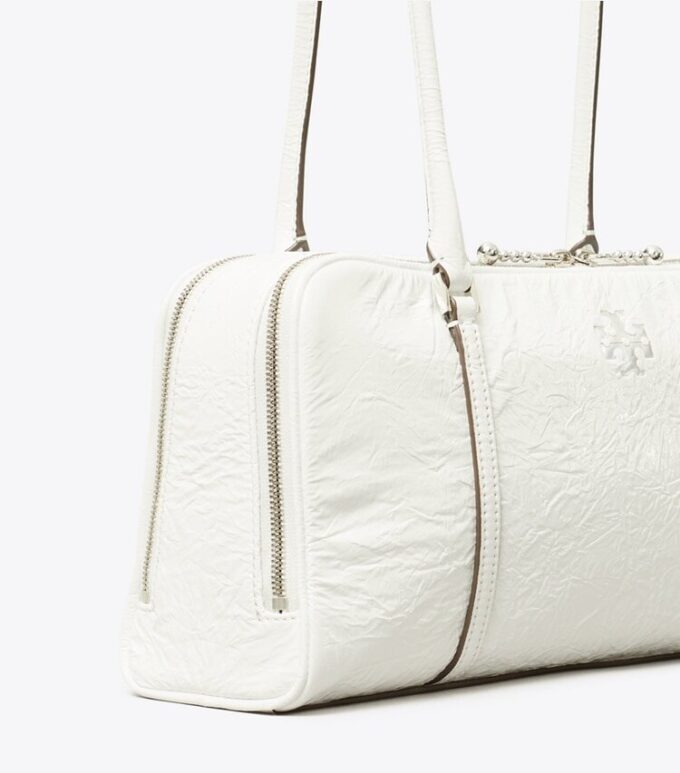 Small Crinkle Leather Marshmallow Satchel Small Crinkle Leather Marshmallow Satchel