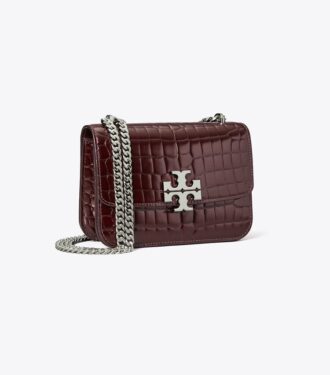 Small Eleanor Croc-Embossed Shoulder Bag Small Eleanor Croc-Embossed Shoulder Bag
