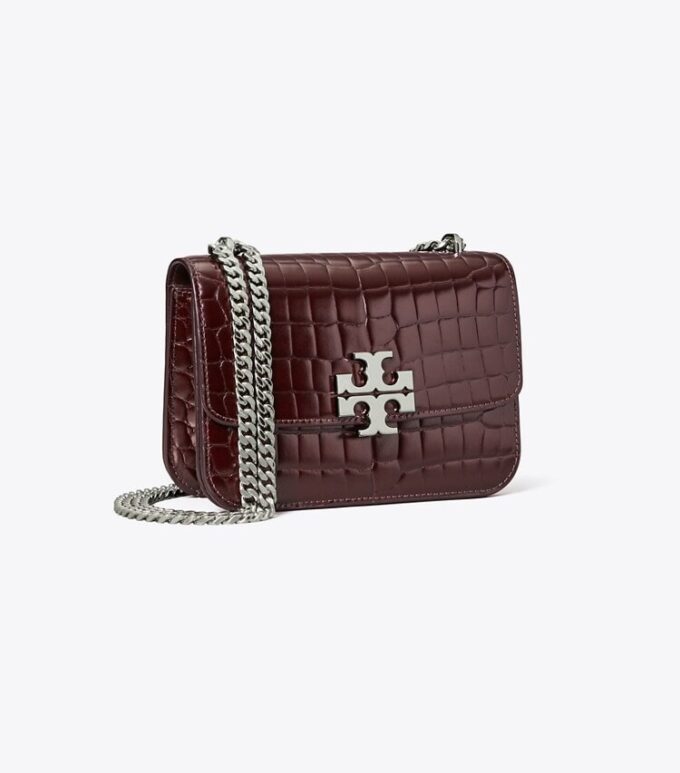 Small Eleanor Croc-Embossed Shoulder Bag Small Eleanor Croc-Embossed Shoulder Bag