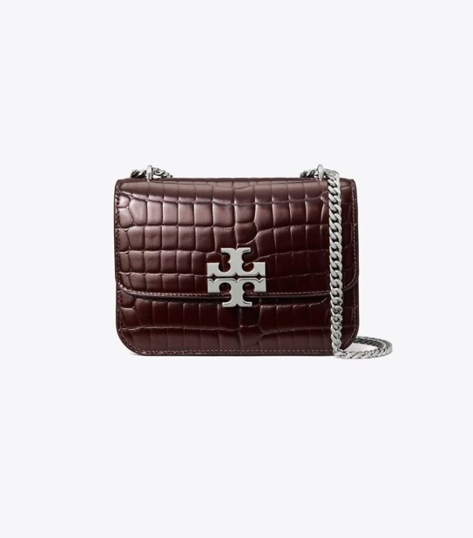 Small Eleanor Croc-Embossed Shoulder Bag Small Eleanor Croc-Embossed Shoulder Bag