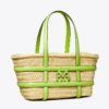 Small Ella Croc-Embossed Straw Basket Small Ella Croc-Embossed Straw Basket