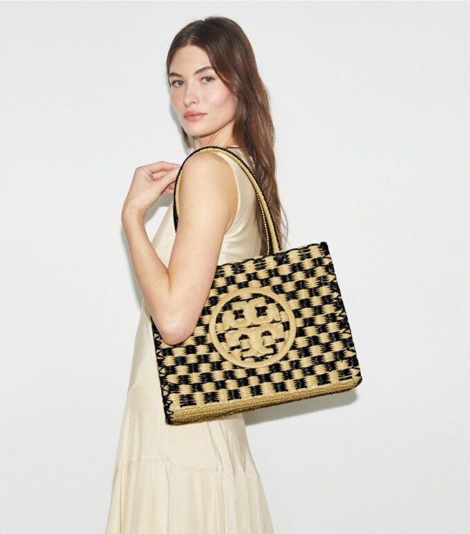 Small Ella Hand-Crocheted Checkered Tote Small Ella Hand-Crocheted Checkered Tote