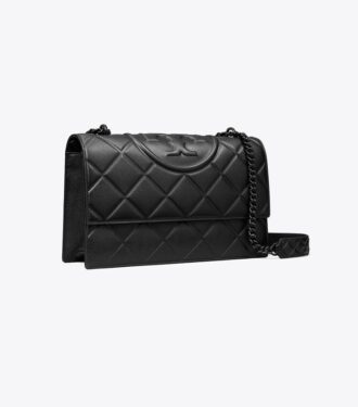 Small Fleming Polished-Grain Shoulder Bag