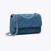 Small Fleming Soft Denim Convertible Shoulder Bag