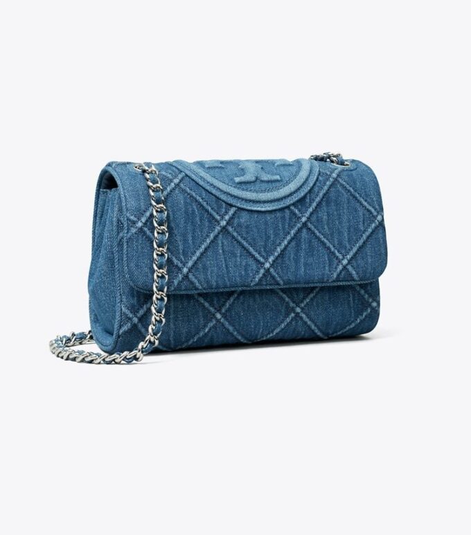 Small Fleming Soft Denim Convertible Shoulder Bag