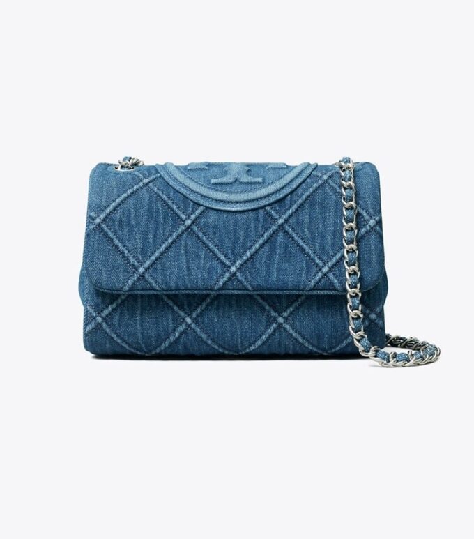 Small Fleming Soft Denim Convertible Shoulder Bag