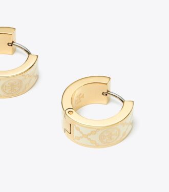 Small Icon T Monogram Hoop Earrings