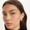 Small Icon T Monogram Hoop Earrings