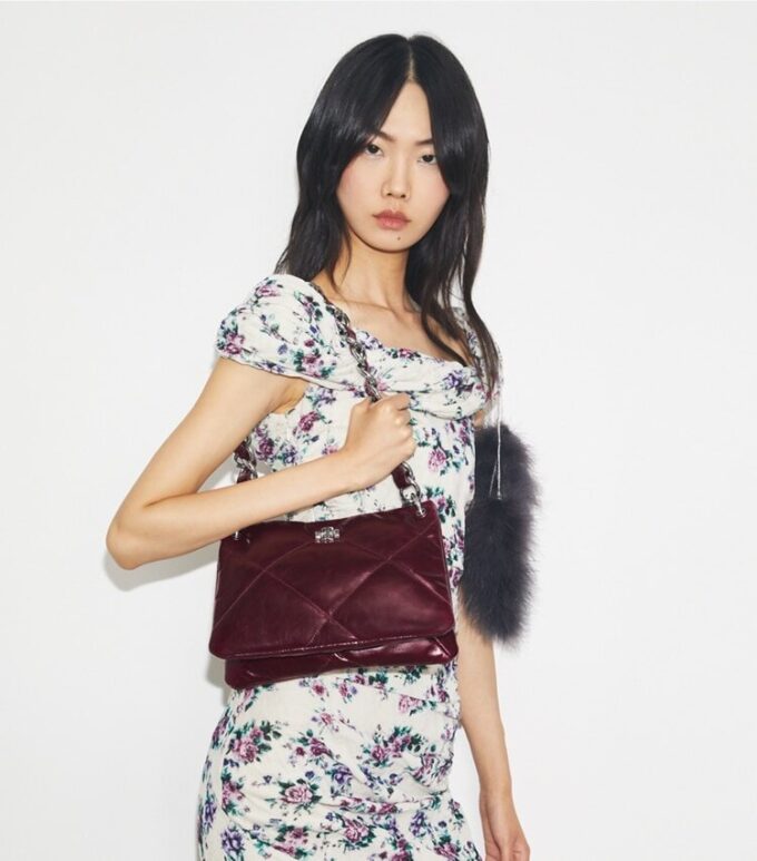 Small Kira Diamond Quilt Distressed Shoulder Bag