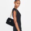 Small Kira Diamond Quilt Velvet Pavé Shoulder Bag