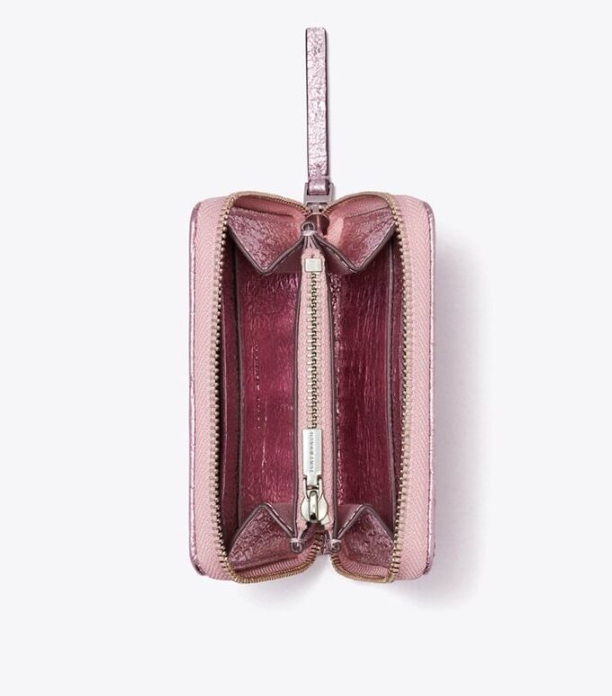 Small Kira Moto Quilt Metallic Zip-Around Wallet Small Kira Moto Quilt Metallic Zip-Around Wallet