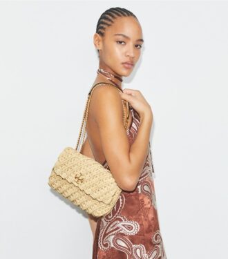 Small Kira Woven Shoulder Bag
