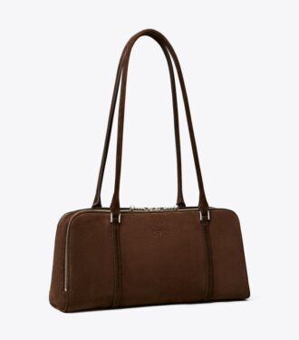 Small Marshmallow Suede Satchel