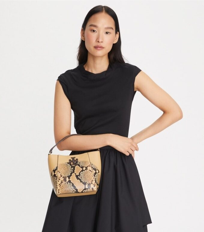 Small Mcgraw Snake Embossed Bucket Bag Small Mcgraw Snake Embossed Bucket Bag