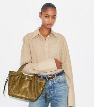 Small Romy Croc-Embossed Tote Small Romy Croc-Embossed Tote