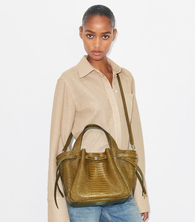 Small Romy Croc-Embossed Tote Small Romy Croc-Embossed Tote