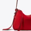Small Romy Suede Pick Stitch Shoulder Bag Small Romy Suede Pick Stitch Shoulder Bag