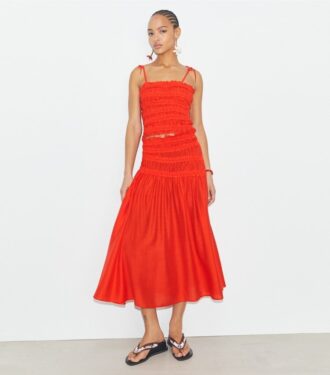 Smocked Viscose Skirt