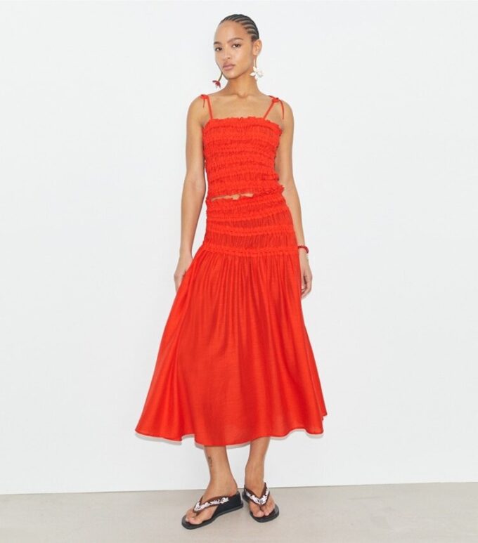 Smocked Viscose Skirt Smocked Viscose Skirt