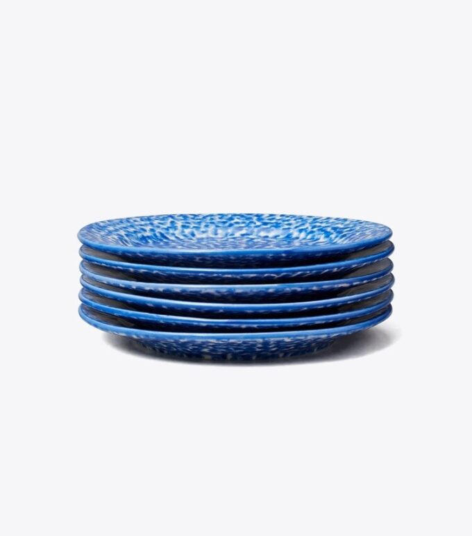 Spongeware Canape Plate, Set Of 6