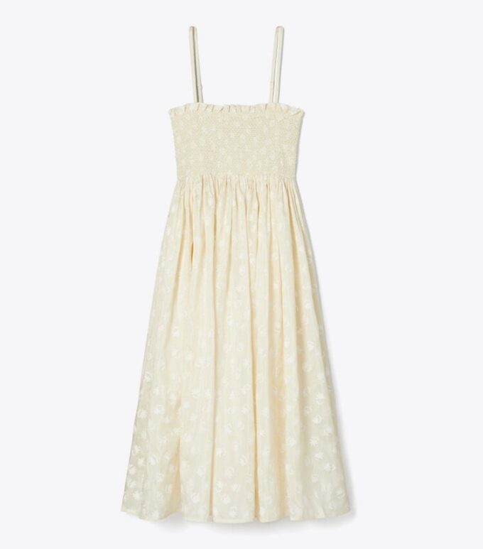 Strapless Smocked Silk Dress Strapless Smocked Silk Dress