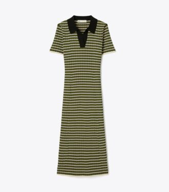 Stripe Knit Polo Dress