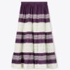 Striped Cotton Midi Skirt