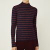 Striped Ribbed Soft Tech Knit Turtleneck Striped Ribbed Soft Tech Knit Turtleneck