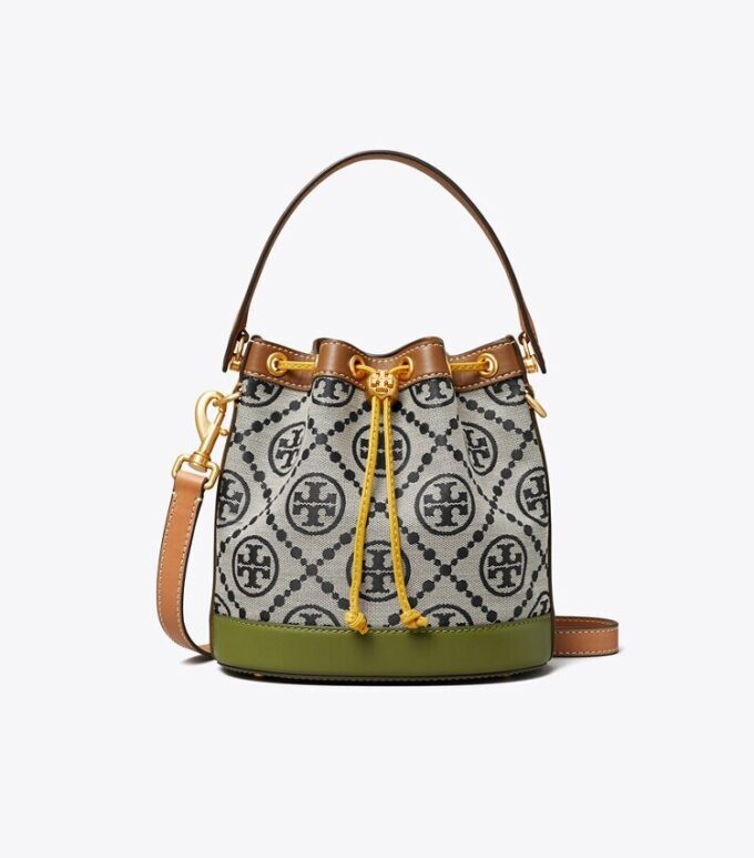 T Monogram Colorblock Bucket Bag