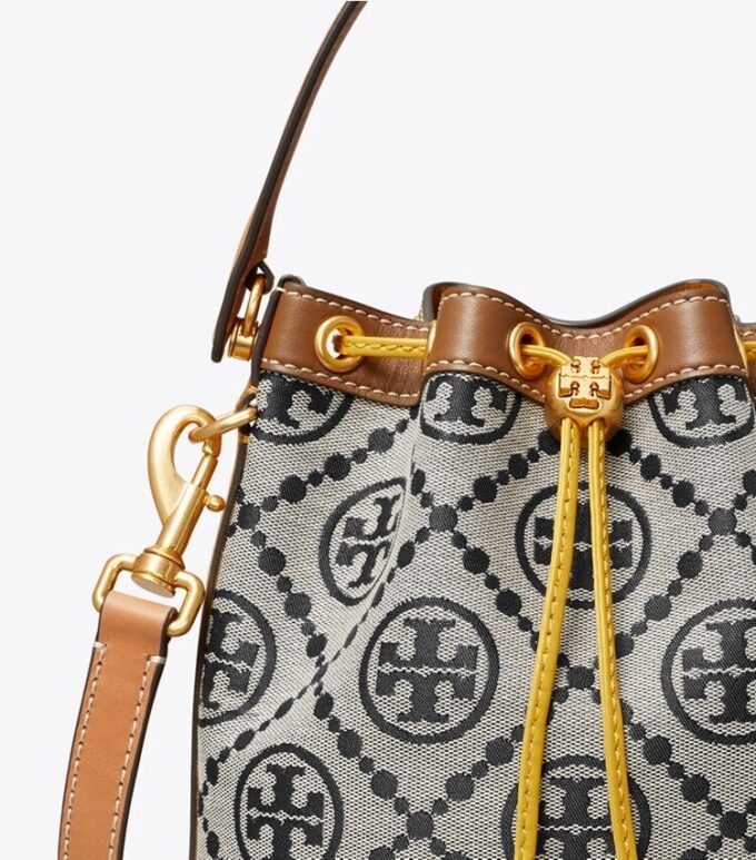 T Monogram Colorblock Bucket Bag