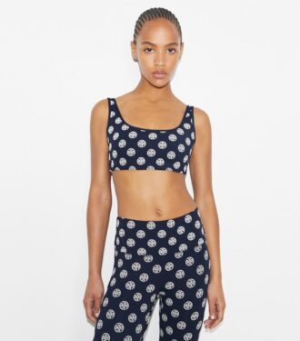 T Monogram Compression Scoop-Neck Bra