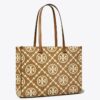 T Monogram Contrast Embossed Tote