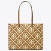 T Monogram Contrast Embossed Tote