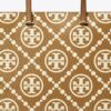 T Monogram Contrast Embossed Tote