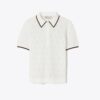 T Monogram Cotton Pointelle Zip Polo T Monogram Cotton Pointelle Zip Polo
