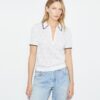 T Monogram Cotton Pointelle Zip Polo T Monogram Cotton Pointelle Zip Polo