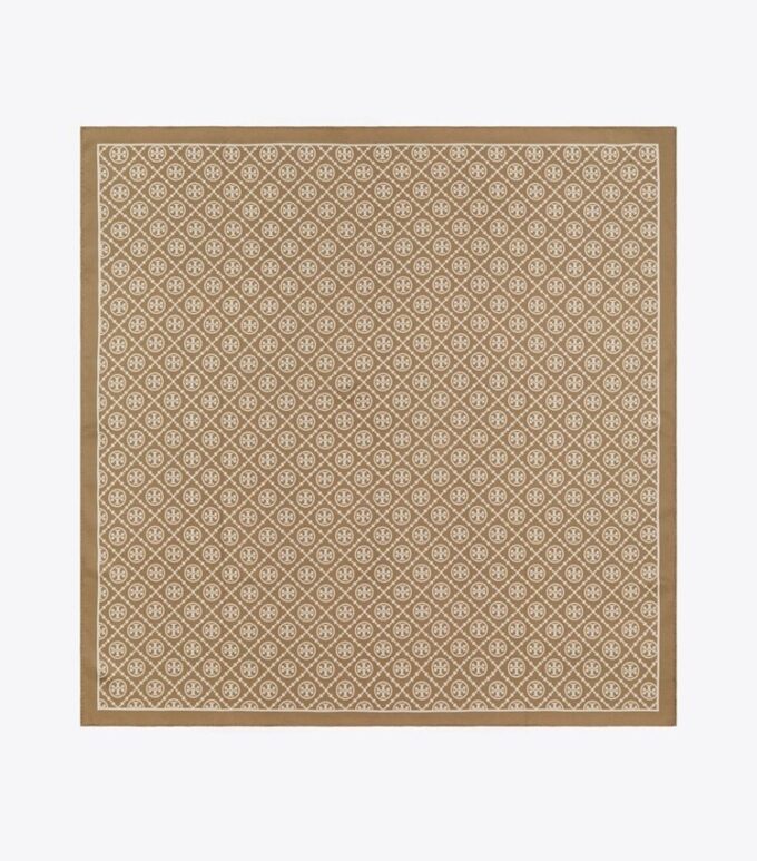 T Monogram Double-Sided Silk Square Scarf