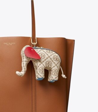 T Monogram Elephant Key Ring