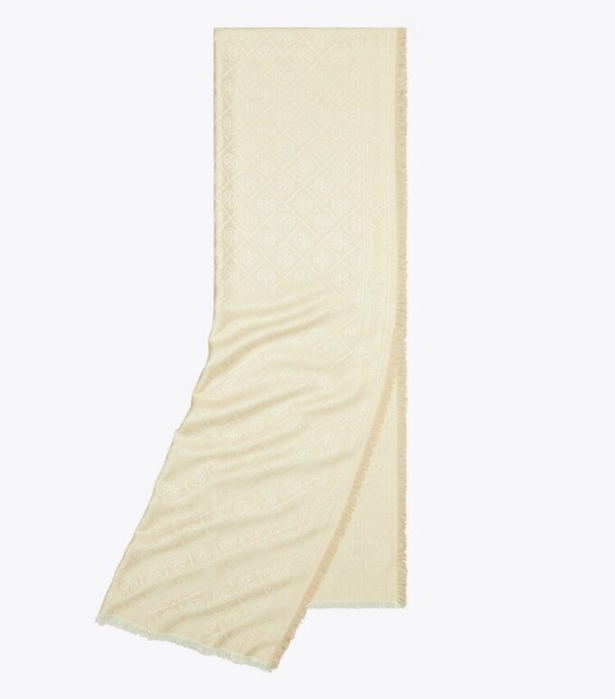 T Monogram Jacquard Oblong Scarf T Monogram Jacquard Oblong Scarf