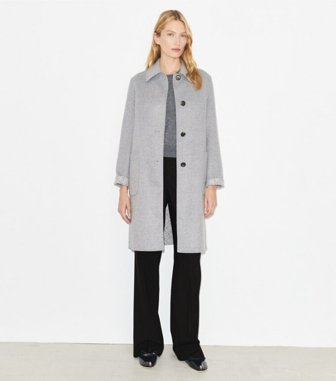 T Monogram Jacquard Reversible Wool Coat T Monogram Jacquard Reversible Wool Coat