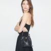 T Monogram Pebbled Mini Bucket Bag