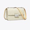 T Monogram Pebbled Shoulder Bag