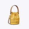 T Monogram Perforated Leather Mini Bucket Bag